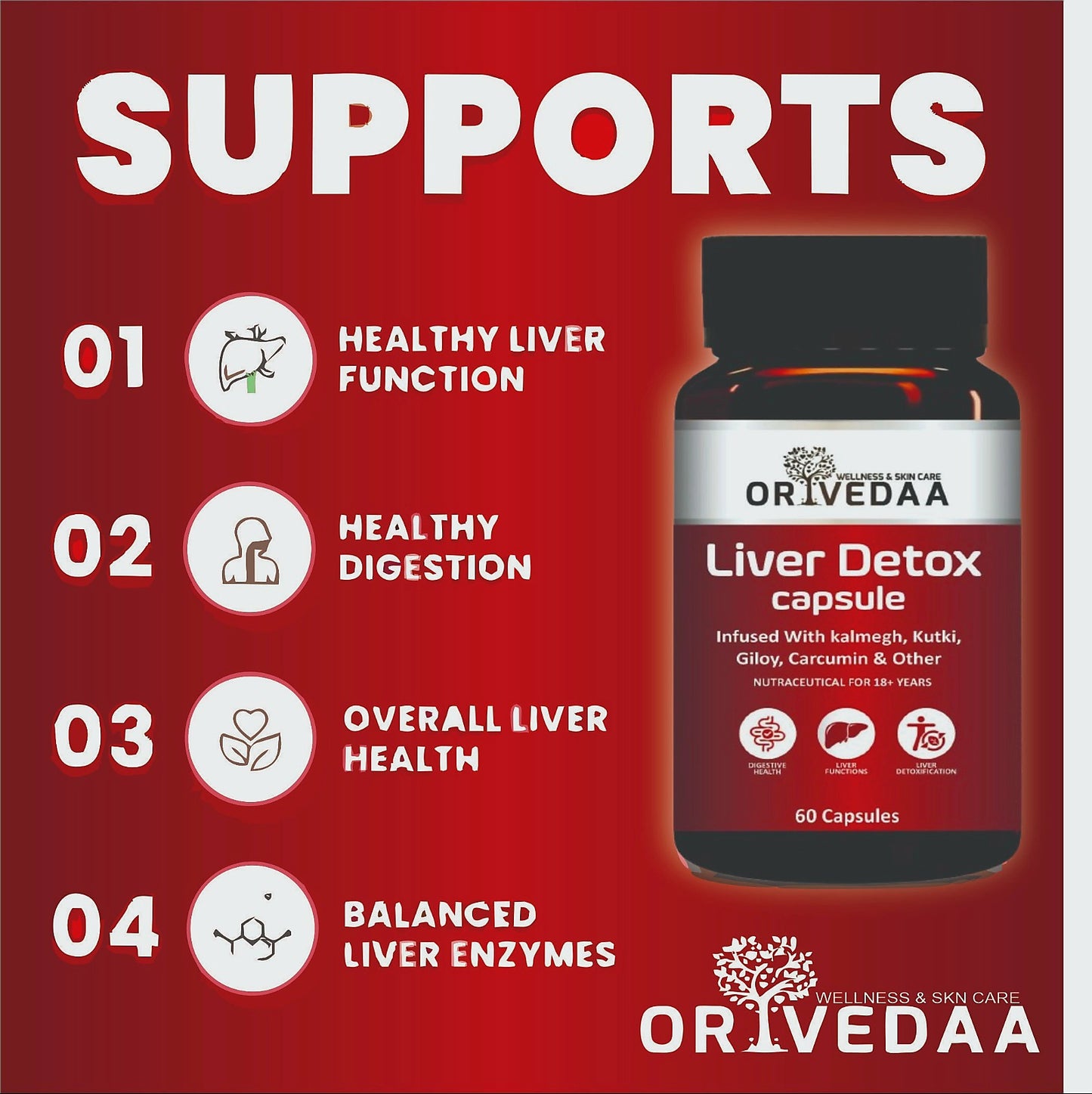 Orivedaa Liver Detox Milk Thistle Extract Detox Supplement For Men And Women With 600Mg Of Silybum Marianum For Healthy Liver Helps in Cleanse Liver Natural Fatty Liver Support 60 Vegetarian Capsules